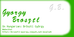 gyorgy brosztl business card