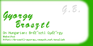 gyorgy brosztl business card